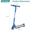 imageGotrax Scout Pro Electric Scooter for Kids Max 3 Mile Range 6 Mph Speed by 80W Motor and Thumb Throttle 5quot Solid Wheels with Flash Wheel ampamp Deck Lights Max 110 Lbs Load for Boy ampamp Girl Ages 47Blue
