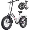 imageGotrax 20quot Folding Electric Bike with 55 Miles Pedalassist1 by 48V Battery 20Mph Power by 500W Smart LCD Display and 5 PedalAssist Levels 7SpeedampampFront Shock Absorber for OffRoad BicycleR2 White 55miles