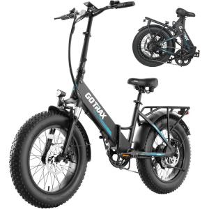 imageGotrax 20quot Folding Electric Bike with 55 Miles Pedalassist1 by 48V Battery 20Mph Power by 500W Smart LCD Display and 5 PedalAssist Levels 7SpeedampampFront Shock Absorber for OffRoad BicycleR2 Black 55miles