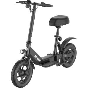 imageGotrax A5 Electric Scooter wSeat for 13 12quot Pneumatic Tire Max 155 Miles ampamp155 Mph Power by 400W Motor Dual Rear Shock Absorber ampampDual Brake Comfortable Wider Seat ampamp Carry Basket ampamp Hook White350W 95Miles Black