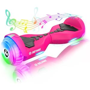 imageGotrax Hoverboard with 65quot LED Wheels ampamp Headlight Max 45 Miles Range 62mph Power by Dual Brushless Motor UL2272 Certified and 504Wh6552Wh Battery Self Balancing Scooters for 44176lbs Kids6miles Speaker Pink