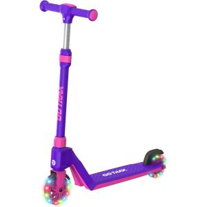 imageGotrax K03 Kick Scooter for Kids 5quot LED RGB Lighted Wheels 46 Lbs Lightweight and OneClick Detachable Design Height Adjustable Handlebars AntiSlip Deck and Max Load 110 Lbs for BoyampampGirl Age 3Purple
