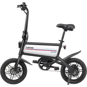 imageGotrax Nano 14quot Electric Bike Max Range 25MilesPedalAssistampampMax Speed 155Mph 350W Folding EBike with Removable Battery Adjustable Seat ampamp Dual Mudguards Commuter Electric Bicycle for Ages 1314 350w White