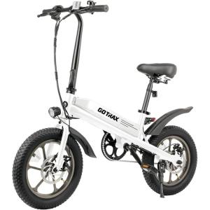 imageGotrax S3 Electric Bike 16x30 Fat Tire Electric Bicycle Adults 750W Peak Motor Max Range 25 Miles Up to 20 Mph Removable Battery Adjustable Seat Folding Electric Bike for AdultsTeens 13S3 White 500w