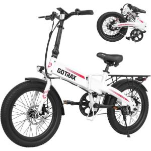 imageGotrax 20quot Folding Electric Bike with 40Miles Pedalassist1 by 48V Battery 20Mph Power by Peak 500W Adult Electric Bicycle with 5 PedalAssist Levelsampamp LCD Display Suitable for Commuting20 40miles R1 White