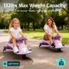 imageGotrax WG1 Electric Wiggle Car for Kids 12V Big Battery up to 120Min Playtime Music Speaker ampampRear Flash Wheels Battery Display ampamp Easy Assembly wPedal Throttle Crazy Cart Gift for Ages 3 132LbsPurple