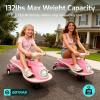 imageGotrax WG1 Electric Wiggle Car for Kids 12V Big Battery up to 120Min Playtime Music Speaker ampampRear Flash Wheels Battery Display ampamp Easy Assembly wPedal Throttle Crazy Cart Gift for Ages 3 132LbsPink