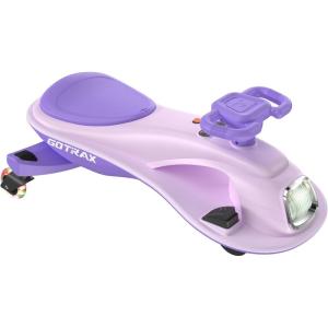 imageGotrax WG1 Electric Wiggle Car for Kids 12V Big Battery up to 120Min Playtime Music Speaker ampampRear Flash Wheels Battery Display ampamp Easy Assembly wPedal Throttle Crazy Cart Gift for Ages 3 132LbsPurple