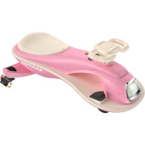 imageGotrax WG1 Electric Wiggle Car for Kids 12V Big Battery up to 120Min Playtime Music Speaker ampampRear Flash Wheels Battery Display ampamp Easy Assembly wPedal Throttle Crazy Cart Gift for Ages 3 132LbsPink