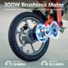 imageGotrax Astra Electric Dirt Bike 16quot Pneumatic Tires Max 16 Mile and 155Mph Speed Power by 300W Brushless Motor Dual Suspension ampamp Disc Brake Electric Dirt Motorcycle for 4767inch Height BlackRED
