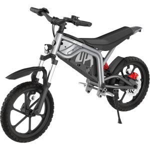 imageGotrax Astra Electric Dirt Bike 16quot Pneumatic Tires Max 16 Mile and 155Mph Speed Power by 300W Brushless Motor Dual Suspension ampamp Disc Brake Electric Dirt Motorcycle for 4767inch Height BlackBLACK