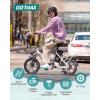 image:imageGotrax 16 Folding Electric Bike Max 28Miles RangePedalAssist amp Speed 155Mph Power by Peak 500W EBike with Removable Battery Suspension amp Adjustable Size Commuter Bicycle for AdultsTeensNephele Stepthru White