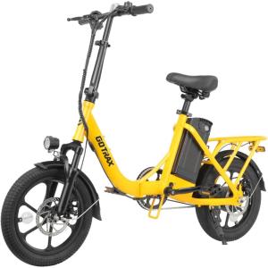 image:imageGotrax 16 Folding Electric Bike Max 28Miles RangePedalAssist amp Speed 155Mph Power by Peak 500W EBike with Removable Battery Suspension amp Adjustable Size Commuter Bicycle for AdultsTeensNephele Stepthru Yellow