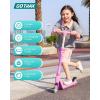 image:imageGotrax K03 Kick Scooter for Kids 5 LED Lighted Wheels and Adjustable Handlebars Lightweight Design and AntiSlip Deck Max Load 110 Lbs Kids Scooter for Boys amp Girls Ages 3 PinkPink