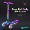 image:imageGotrax SK1 Foldable Electric Scooter for Kids 4 Full Body LED Light 90min Riding amp 5Mph Speed PushButton ThrottleampBattery Indicator 6 Wheelamp3 Adjustable Height 3 Wheel Escooter Gift PurplePuple