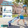 image:imageGotrax SK1 Foldable Electric Scooter for Kids 4 Full Body LED Light 90min Riding amp 5Mph Speed PushButton ThrottleampBattery Indicator 6 Wheelamp3 Adjustable Height 3 Wheel Escooter Gift PurpleBlue