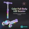 image:imageGotrax SK1 Foldable Electric Scooter for Kids 4 Full Body LED Light 90min Riding amp 5Mph Speed PushButton ThrottleampBattery Indicator 6 Wheelamp3 Adjustable Height 3 Wheel Escooter Gift PurpleViolet