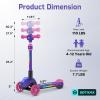 image:imageGotrax SK1 Foldable Electric Scooter for Kids 4 Full Body LED Light 90min Riding amp 5Mph Speed PushButton ThrottleampBattery Indicator 6 Wheelamp3 Adjustable Height 3 Wheel Escooter Gift PurplePuple