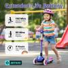 image:imageGotrax SK1 Foldable Electric Scooter for Kids 4 Full Body LED Light 90min Riding amp 5Mph Speed PushButton ThrottleampBattery Indicator 6 Wheelamp3 Adjustable Height 3 Wheel Escooter Gift PurplePuple
