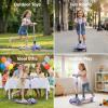 image:imageGotrax SK1 Foldable Electric Scooter for Kids 4 Full Body LED Light 90min Riding amp 5Mph Speed PushButton ThrottleampBattery Indicator 6 Wheelamp3 Adjustable Height 3 Wheel Escooter Gift PurpleViolet