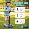 image:imageGotrax SK1 Foldable Electric Scooter for Kids 4 Full Body LED Light 90min Riding amp 5Mph Speed PushButton ThrottleampBattery Indicator 6 Wheelamp3 Adjustable Height 3 Wheel Escooter Gift PurpleBlack
