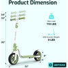 image:imageGotrax KS8 Kick Scooter for Kids 5 Large 8 Wheels and Height Adjustable Handlebar Sturdy Wide Deck amp Rear Brake Detachable for Easy Storage 2 Wheels Kids Scooter Gift for Boys amp GirlGreen